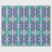 Papier Cadeau Super Abstrait Aqua et Navy Lava Swirl (Plat)