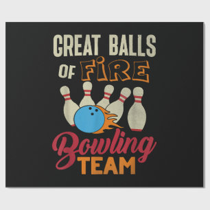 Papier Cadeau Super Balls Fire Bowling Team Shirt Funny Vintage