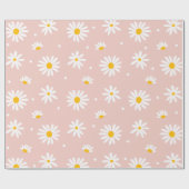 Papier Cadeau Super Blush Boho Daisy Floral Garden Motif (Plat)