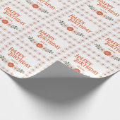 Papier Cadeau Super classique marguerite Flora Leaf Joyeux anniv (Coin)