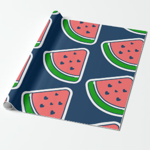 Papier Cadeau super coeur pastèque fruit valentine 1960