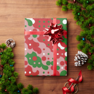 Papier Cadeau Super Funky Mod Retro Motif de Noël