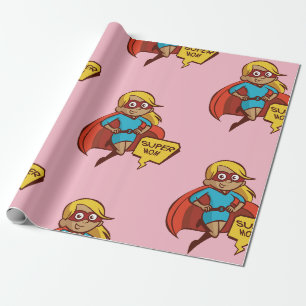 Papier Cadeau Super Maman Volant coloré