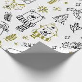 Papier Cadeau Super mignon Motif Noël blanc (Coin)