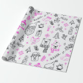 Papier Cadeau Super mignon Motif Noël blanc (Déroulé)