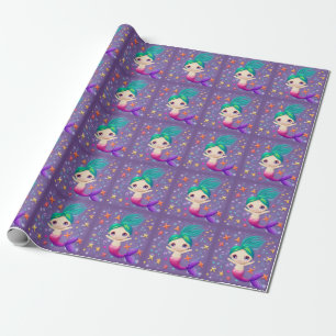 Papier Cadeau Super mignonne sirène bébé