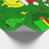 Papier Cadeau super noël face heureux père Noël 1970 (Coin)