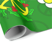 Papier Cadeau super noël face heureux père Noël 1970 (Coin rond)