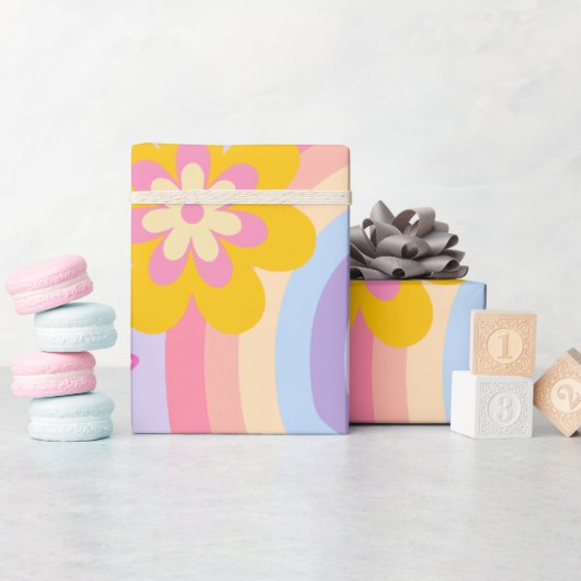 Papier Cadeau Super One Retro Rainbow 1er anniversaire (Baby Shower)