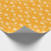 Papier Cadeau Super Orange Daisy Fleur Rétro Nom Floral (Coin)