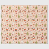 Papier Cadeau Super Père Noël Retro Snowman Noël Tree (Plat)