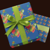 Papier Cadeau Super Pickleman Rouge Vert Bleu