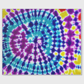 Papier Cadeau Super Psychédélique Spirale Tie Dye Batik Art (Plat)