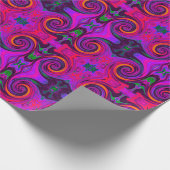 Papier Cadeau Super rétro-Abstrait violet et orange (Coin)