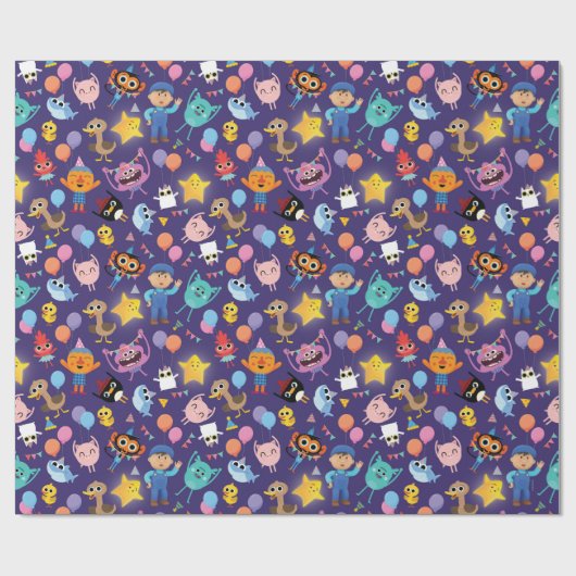 Papier Cadeau Super Simple Caractères Motif d'anniversaire (Plat)