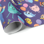 Papier Cadeau Super Simple Caractères Motif d'anniversaire (Coin rond)