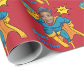 Papier Cadeau Super Special Enfants 🌟 Superhero (Coin rond)