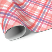 Papier Cadeau Superbe À damiers Motif De Blue Red Orange (Coin rond)