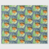 Papier Cadeau Superbe Cottage de nuit d'hiver (Plat)