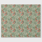 Papier Cadeau Superbe Lapin Aquarelle Couleur Vert Vacances (Plat)