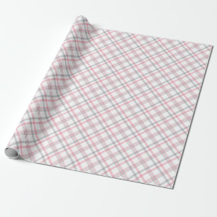 Papier Cadeau Superbe Motif À Damier De Gris Et Rose