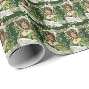 Papier Cadeau Superbe motif de carreaux vintage Irlande Saint-Pa