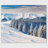 Papier Cadeau Superbe paysage d'hiver avec des arbres enneigés (Plat)