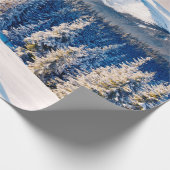 Papier Cadeau Superbe paysage d'hiver avec des arbres enneigés (Coin)