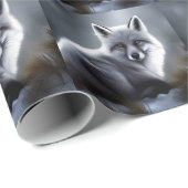 Papier Cadeau Superbe Renard Artique (Coin rond)