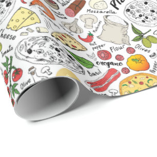 Papier Cadeau Superbe soirée pizzeria carrelée