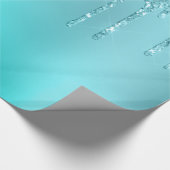 Papier Cadeau Superbes gouttes de menthe bleu aqua & parties sci (Coin)