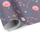 Papier Cadeau Supergirl Flying Upwards Illustration (Coin rond)