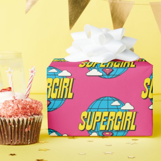Papier Cadeau Supergirl Graphique Pop Global (Fête d'anniversaire)