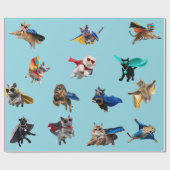 Papier Cadeau Superhéros de chat (Plat)