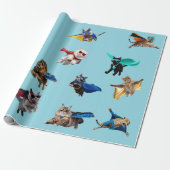 Papier Cadeau Superhéros de chat (Déroulé)