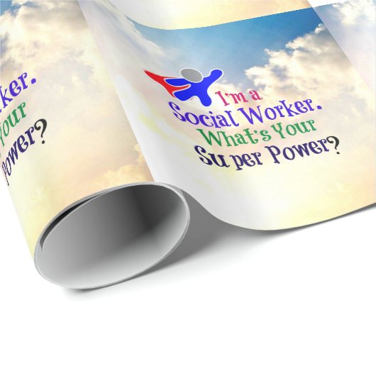 Papier Cadeau Superhéros du travailleur social (Coin rond)