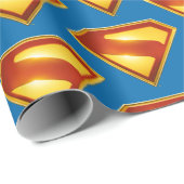 Papier Cadeau Superman Golden S Shield brillance (Coin rond)