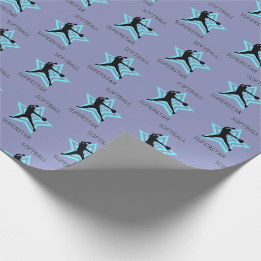 Papier Cadeau Superstar de softball (Coin)