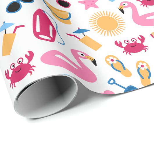 Papier Cadeau Sur la plage (Coin rond)