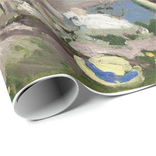 Papier Cadeau Sur la rive de la Seine par Monet (Coin rond)