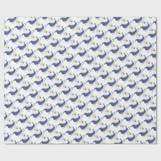 Papier Cadeau SUR LE FLEUVE Crème Chow papier d'emballage (Plat)