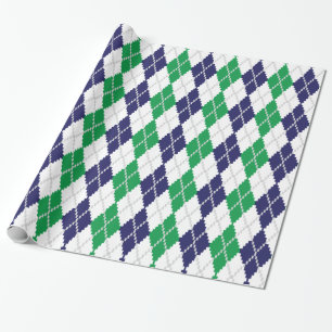 Papier Cadeau Sur le papier à envelopper du Jacquard vert