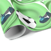 Papier Cadeau Sur le papier d'enveloppement de soccer sur le ter (Coin rond)