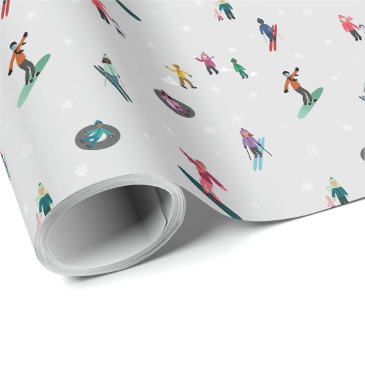 Papier Cadeau Sur Les Pentes (Coin rond)