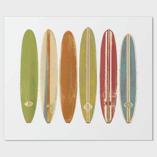 Papier Cadeau Surf de Longboard (Plat)