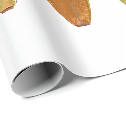 Papier Cadeau Surf de Longboard (Coin rond)