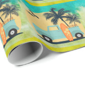 Papier Cadeau Surf Retro (Coin rond)