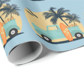 Papier Cadeau Surf Retro (Coin rond)
