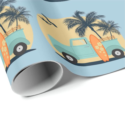 Papier Cadeau Surf Retro (Coin rond)