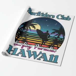 Papier Cadeau Surf riders Club, Surfing Paradise, Hawaï